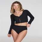 The Cropped Cardigan - Modal Silk Rib image number null