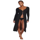 The Long Button Cardigan - Modal Silk Rib image number null