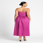 Pleated Ruffle Neckline Midi Dress image number null