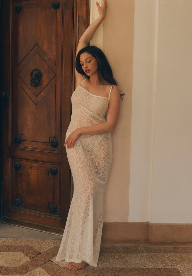 The Long Slip Dress - Botanical Lace image number 5