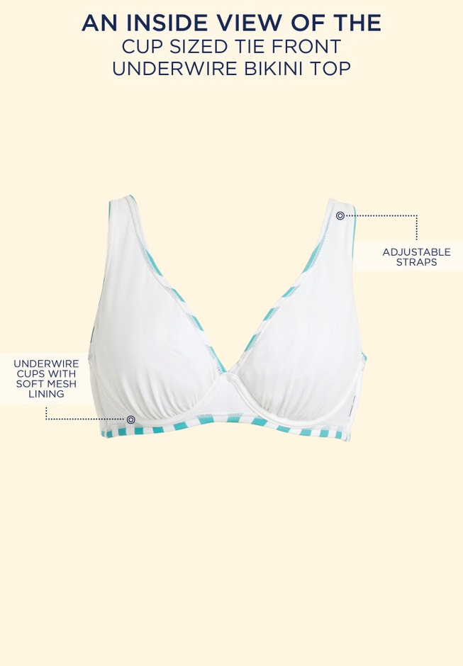 Cup Sized Tie Front Underwire Bikini Top image number 4
