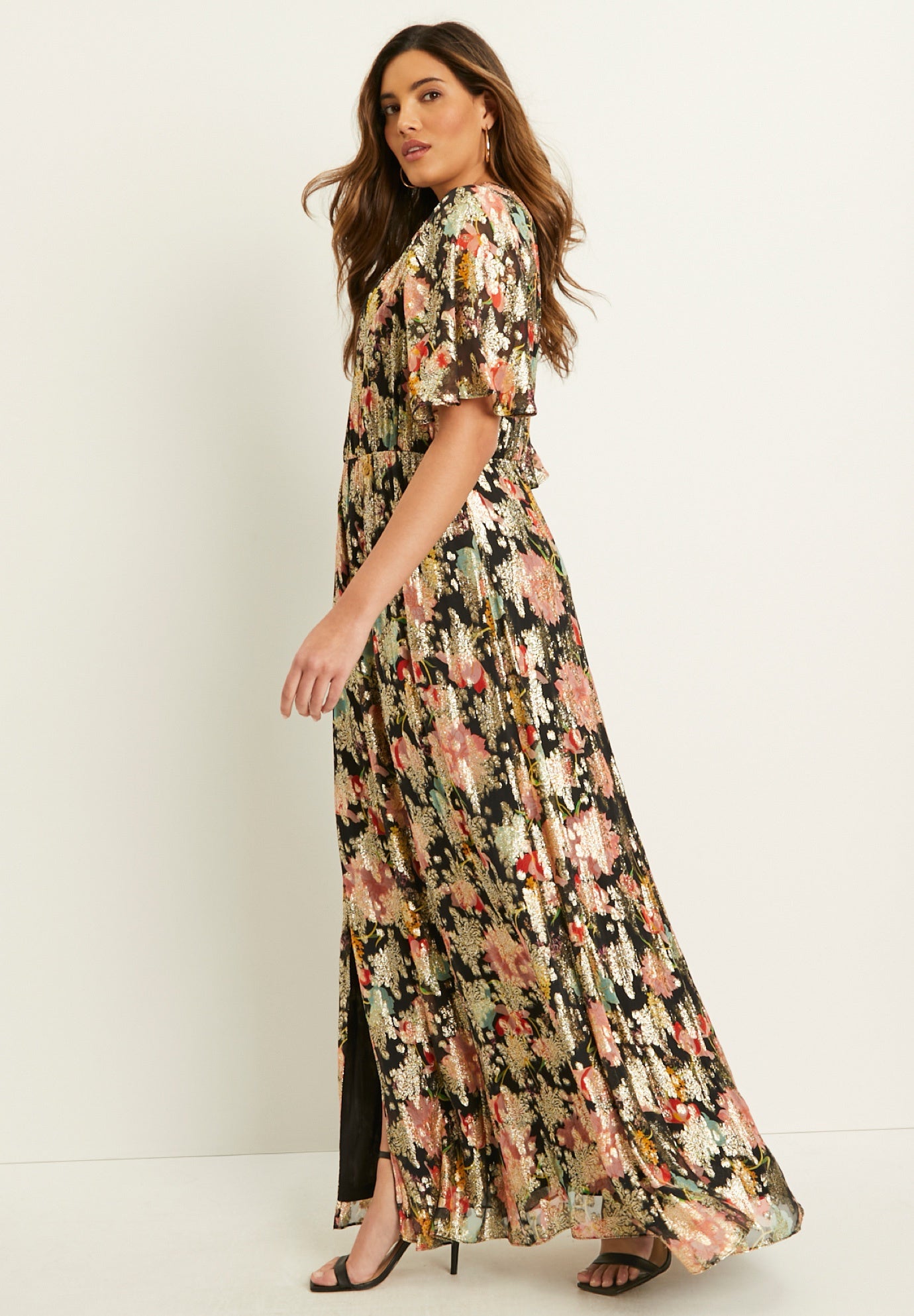 Metallic Printed Maxi Dress image number 3