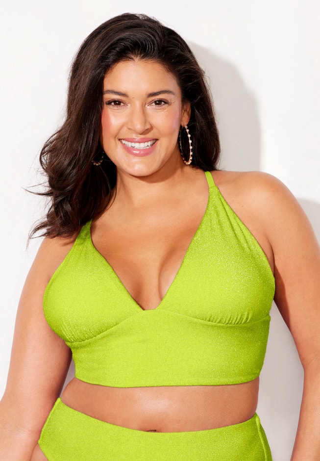 Longline Sparkle Bikini Top image number 3