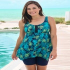 Longer-Length Handkerchief Hem Tankini Top image number null