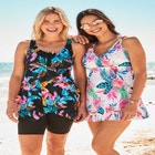 Longer-Length Handkerchief Hem Tankini Top image number null