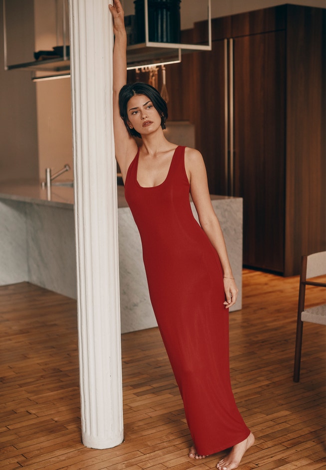 The Midi Dress - Modal Silk Rib image number 3