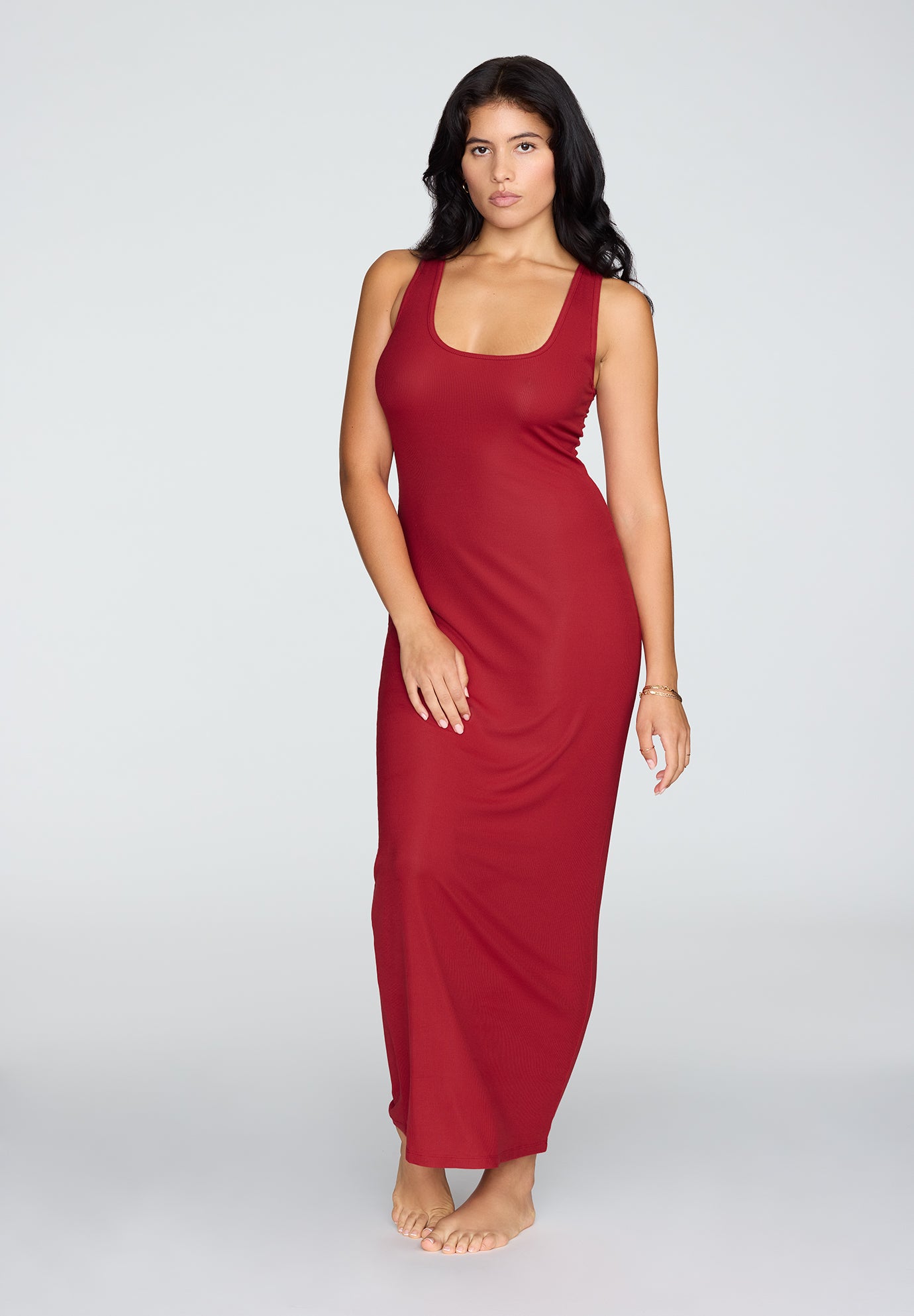 The Midi Dress - Modal Silk Rib image number 1