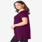 Plus Size Cotton Short Sleeve V-Neck Ultimate Tunic image number null