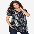 Plus Size Cotton Short Sleeve V-Neck Ultimate Tunic image number null