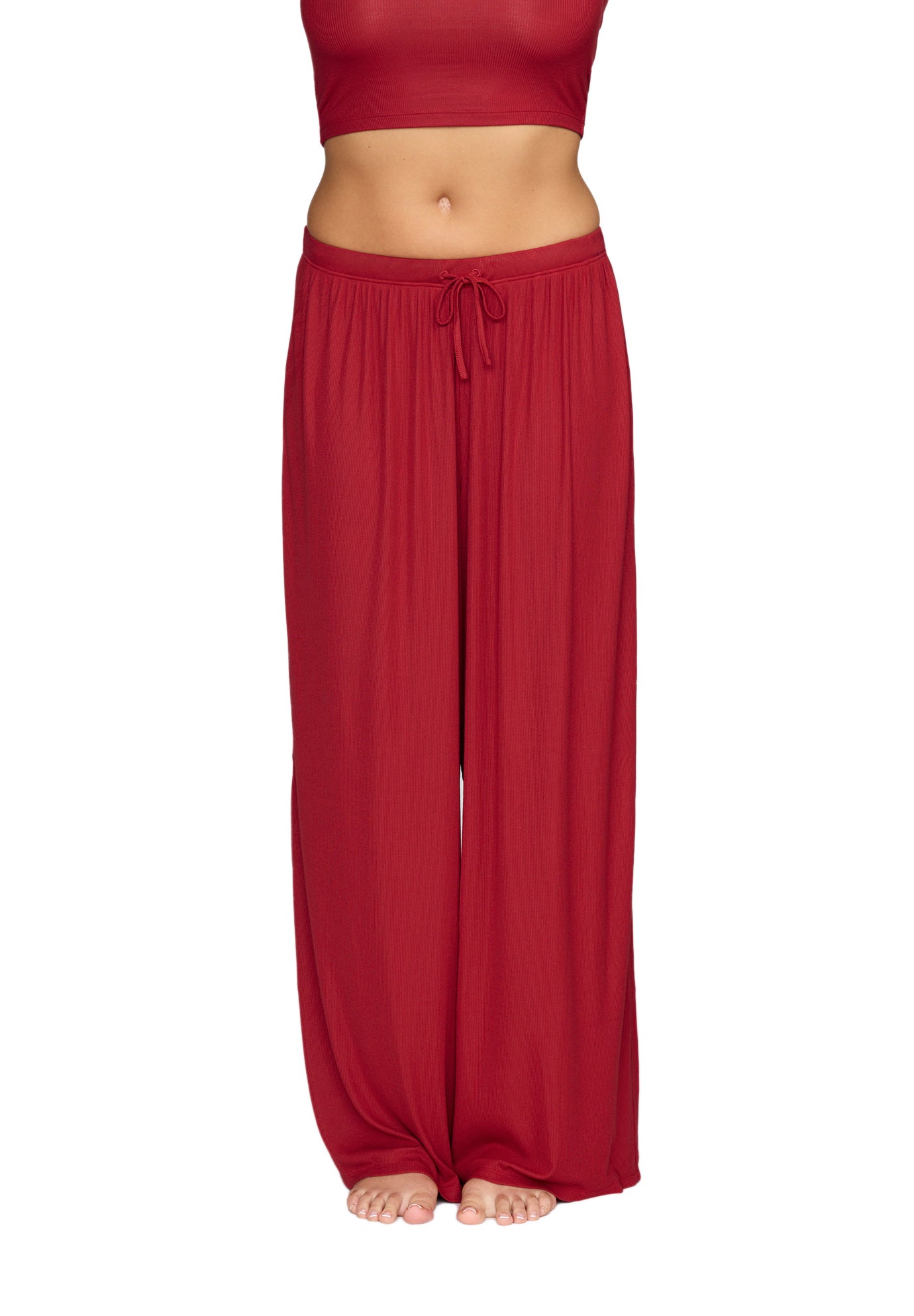 The Drawstring Pant - Modal Silk Rib image number 2