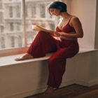 The Drawstring Pant - Modal Silk Rib image number null