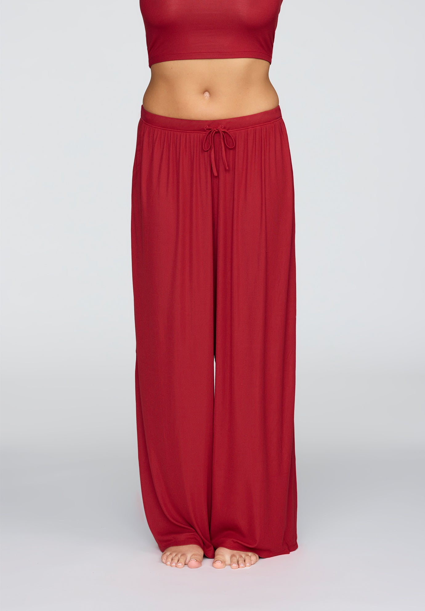 The Drawstring Pant - Modal Silk Rib image number 1