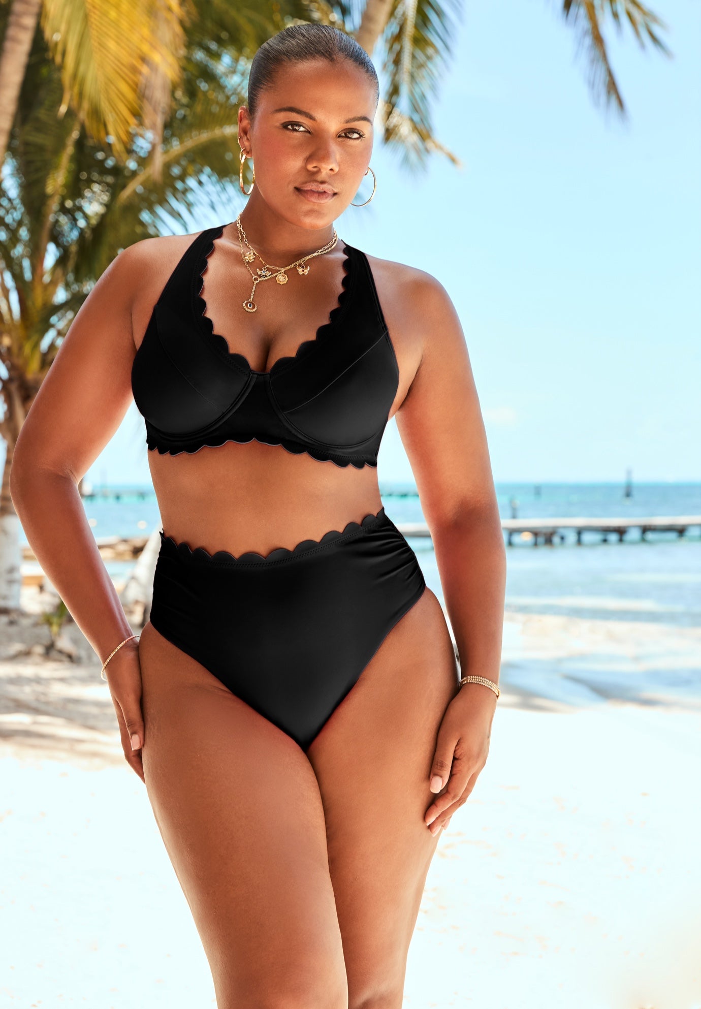  Scallop Trim Underwire Bikini Top image number 0