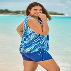 Chlorine Resistant Swim Tank Coverup with Side Ties image number null