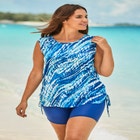 Chlorine Resistant Swim Tank Coverup with Side Ties image number null