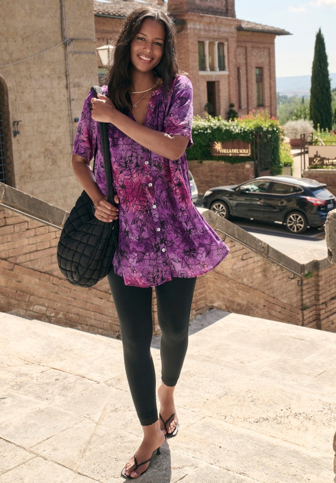 Plus Size Ankle Length Essential Stretch Legging image number 5