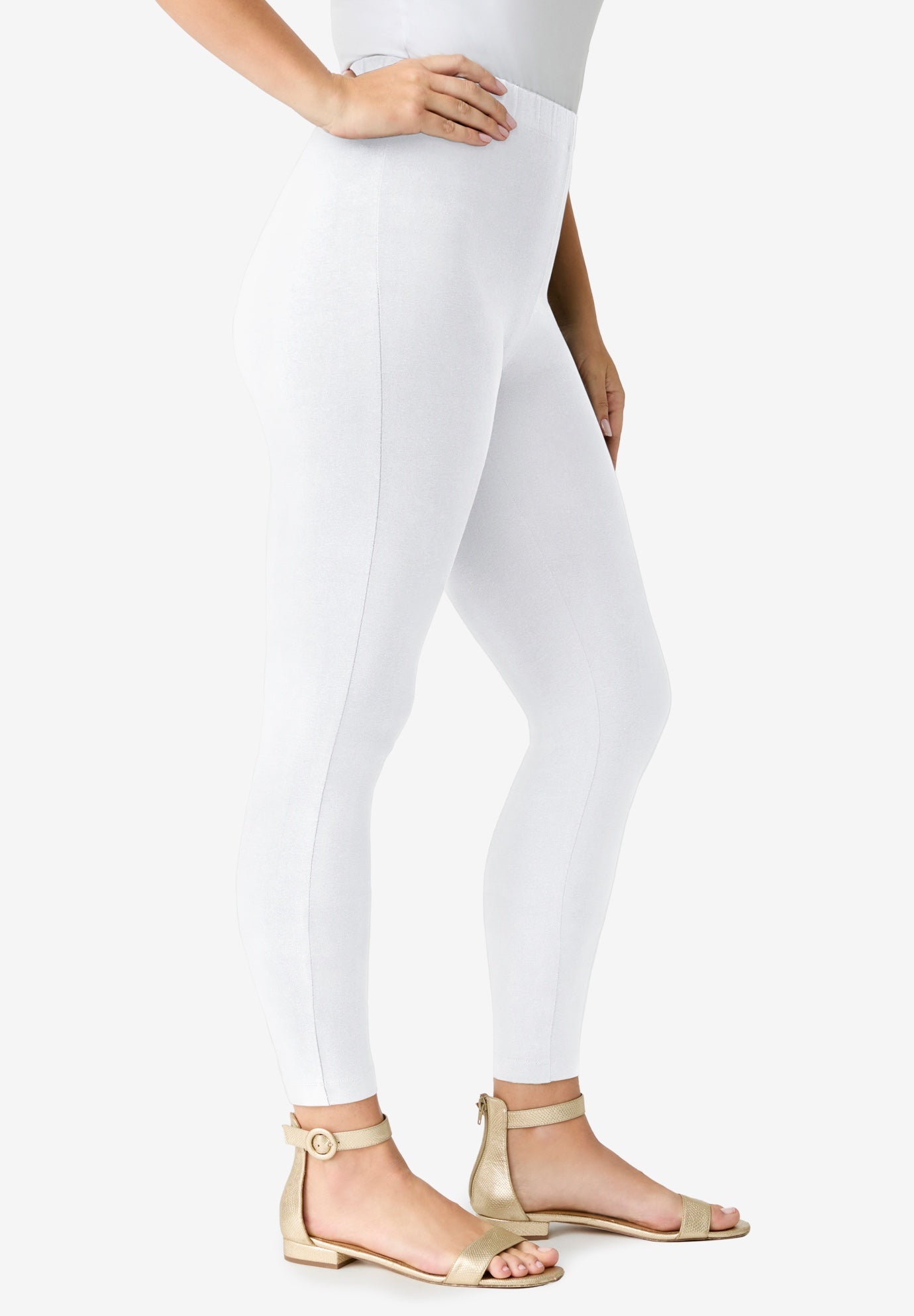 Plus Size Ankle Length Essential Stretch Legging image number 3