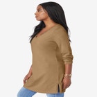 Plus Size Cotton Ultimate Long Sleeve V-Neck Tunic image number null