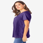Plus Size Cotton Ultimate Swing Tee with Keyhole Back image number null