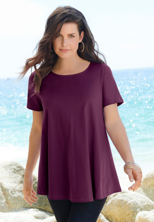 Plus Size Cotton Ultimate Swing Tee with Keyhole Back image number 7