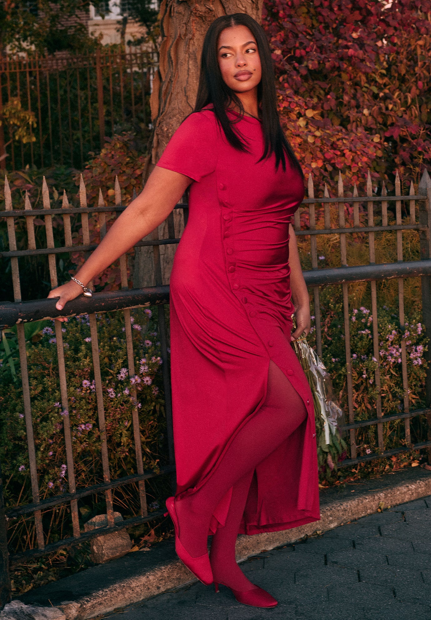 Slinky Dress W Buttons image number 0
