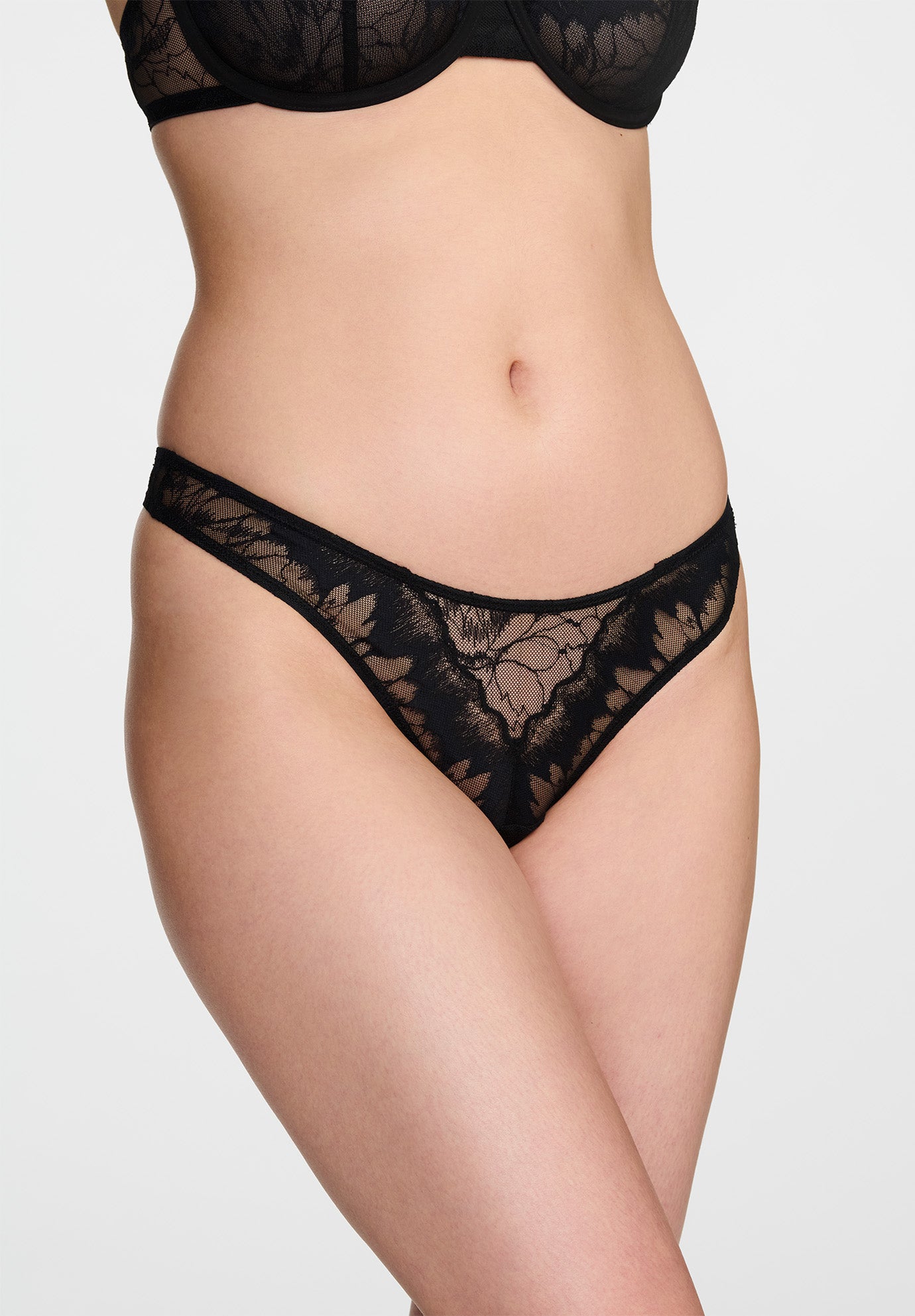 The Thong- Floral Lace image number 0