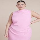 Combo Fabric Pleated Dress image number null