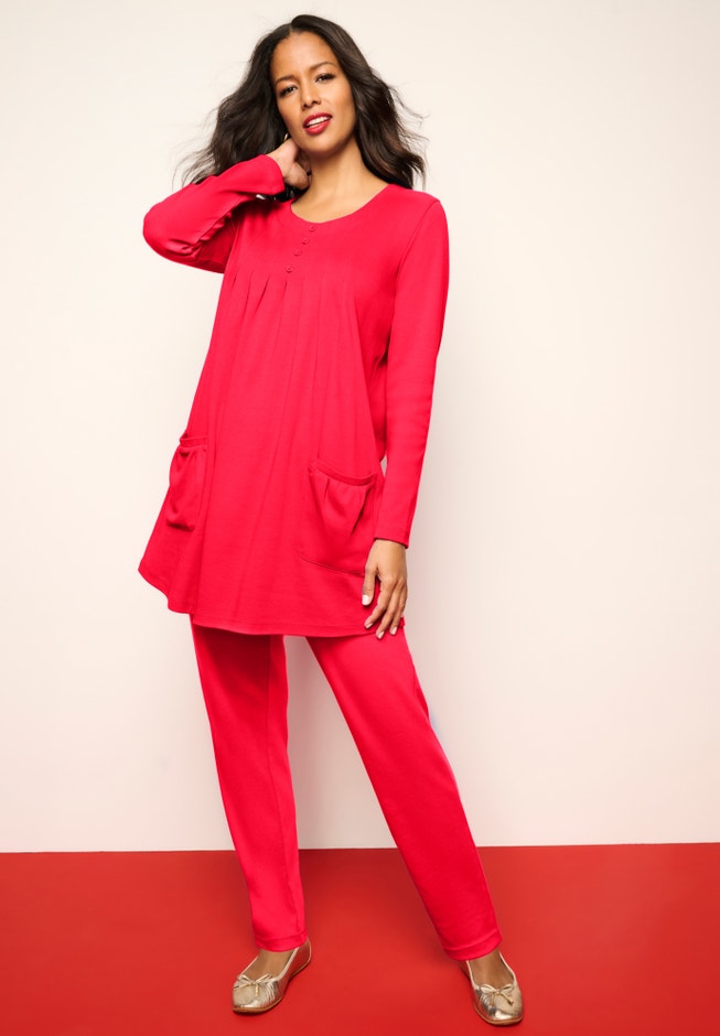 Plus Size Straight Leg Soft Knit Pull On Pant image number 3