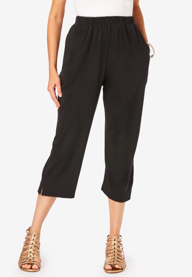 Plus Size Soft Knit Pull-On Capri Pant image number 0