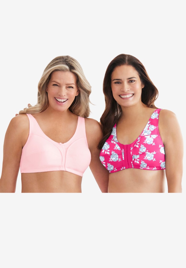 Cotton Front-Close Wireless Bra image number 4