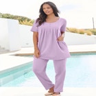 Plus Size Straight Leg Soft Knit Pull On Pant image number null