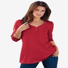 Ultimate Long Sleeve Henley Tee with Sweetheart Neck image number null