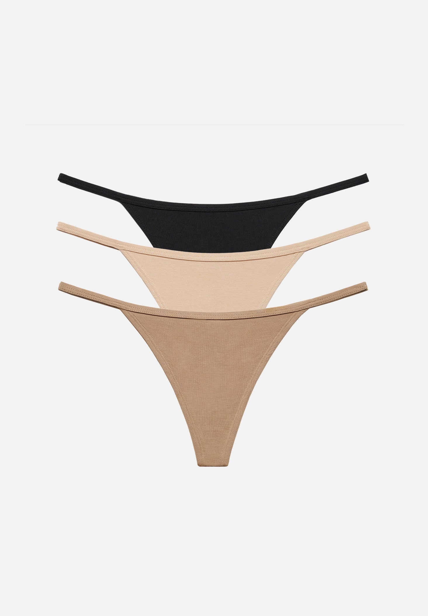 The String Thong Pack of 3 - Modal, Black & Taupe | CUUP