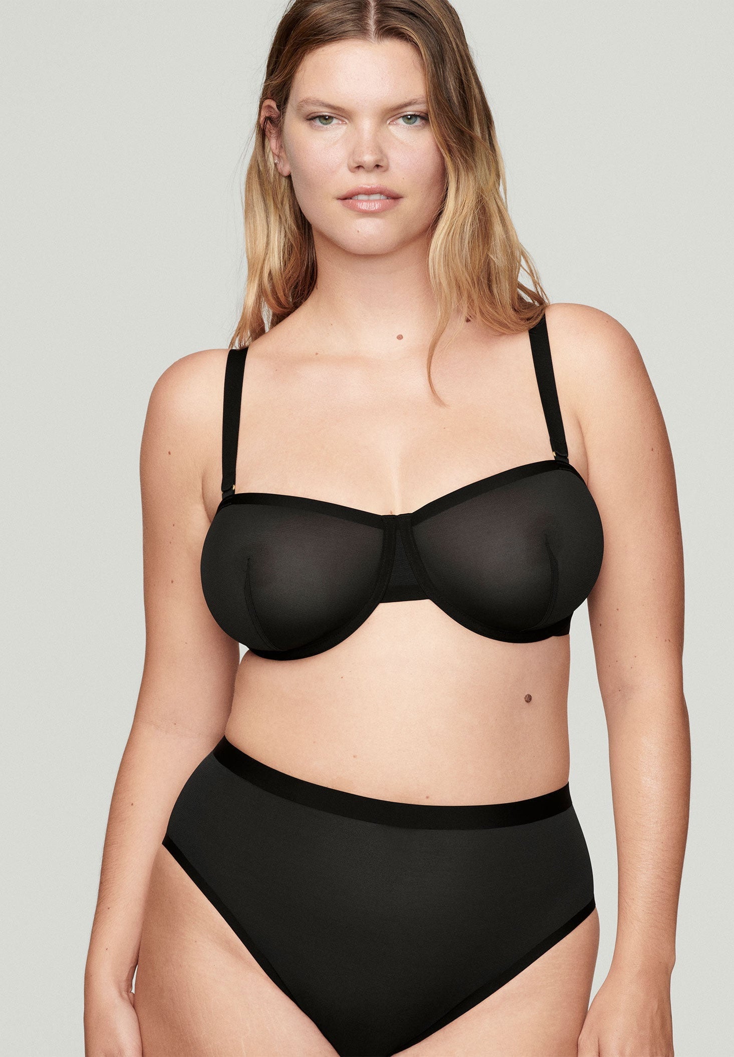 Cuup The Balconette Mesh Bra In Salt Sand